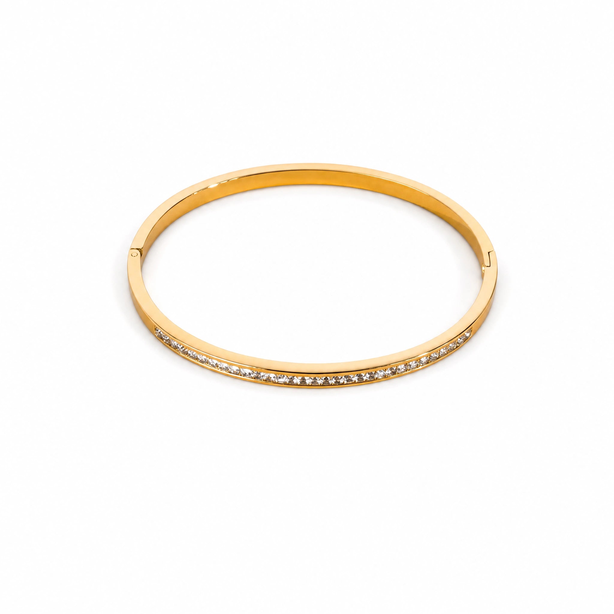 RIGID BRACELET WITH OPENING AND RHINESTONE