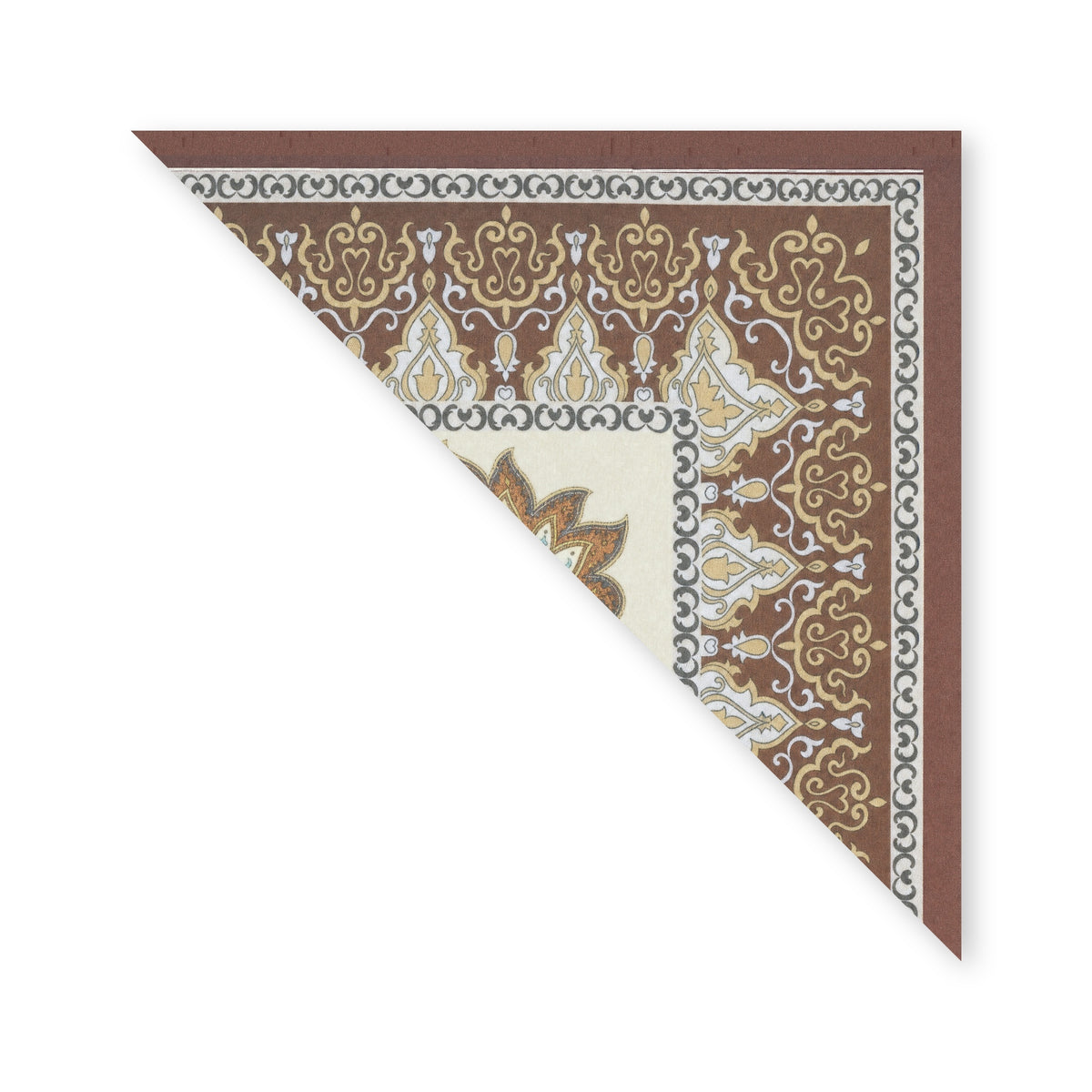 SCIARPA FOULARD DA COLLO CON FANTASIA CASHMERE SU SFONDO CHIARO