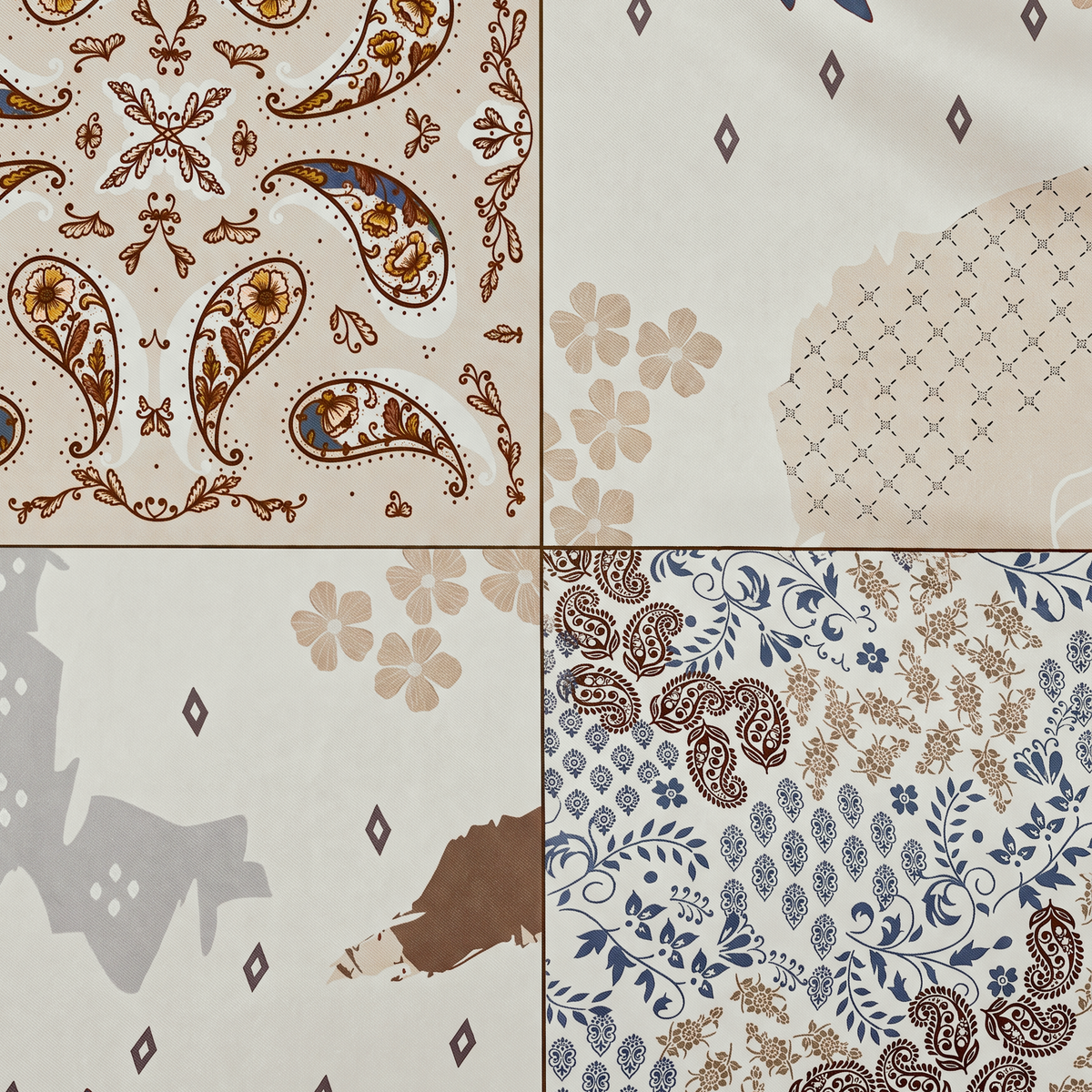 SCIARPA FOULARD DA COLLO CON FANTASIA PAISLEY E FLOREALE
