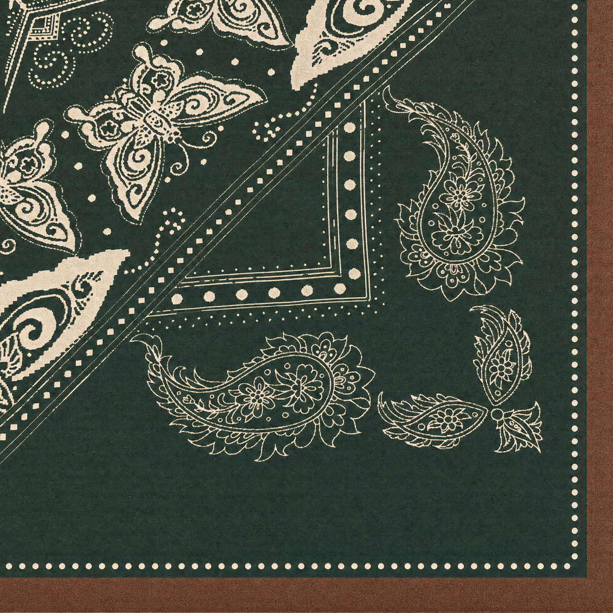 SCIARPA FOULARD DA COLLO CON FANTASIA A BANDANA E FARFALLE