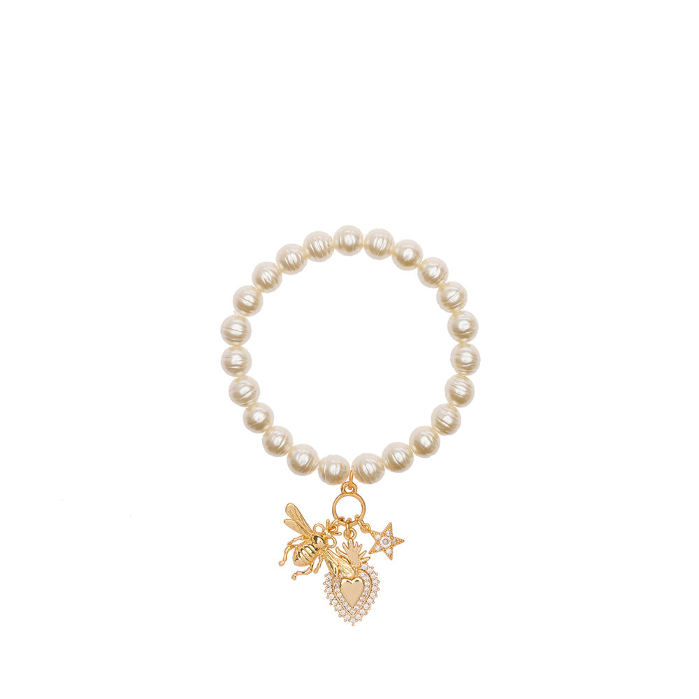 BRACCIALE ELASTICO CON PERLE E VARI CIONDOLI MAGIC