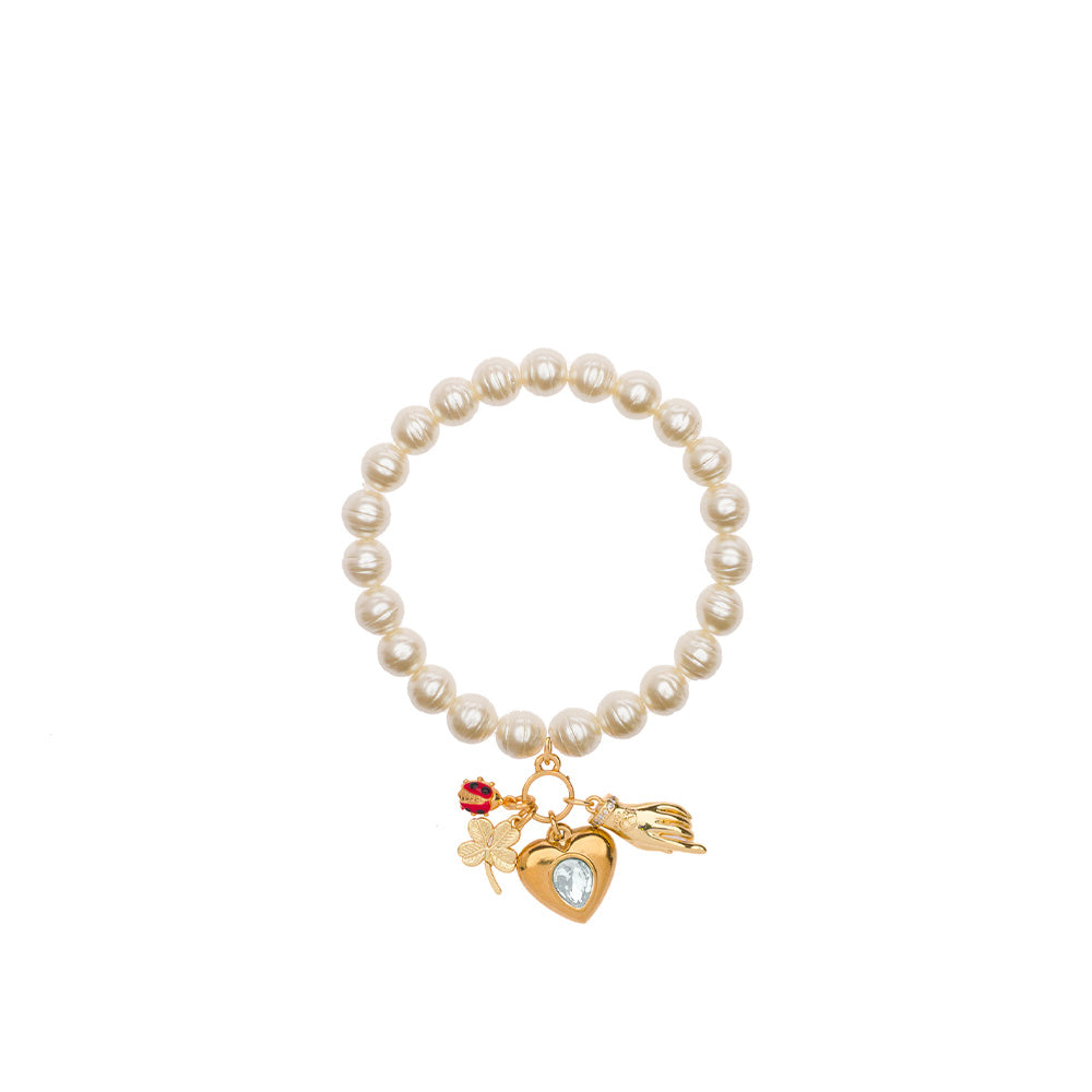 BRACCIALE ELASTICO CON PERLE E VARI CIONDOLI MAGIC