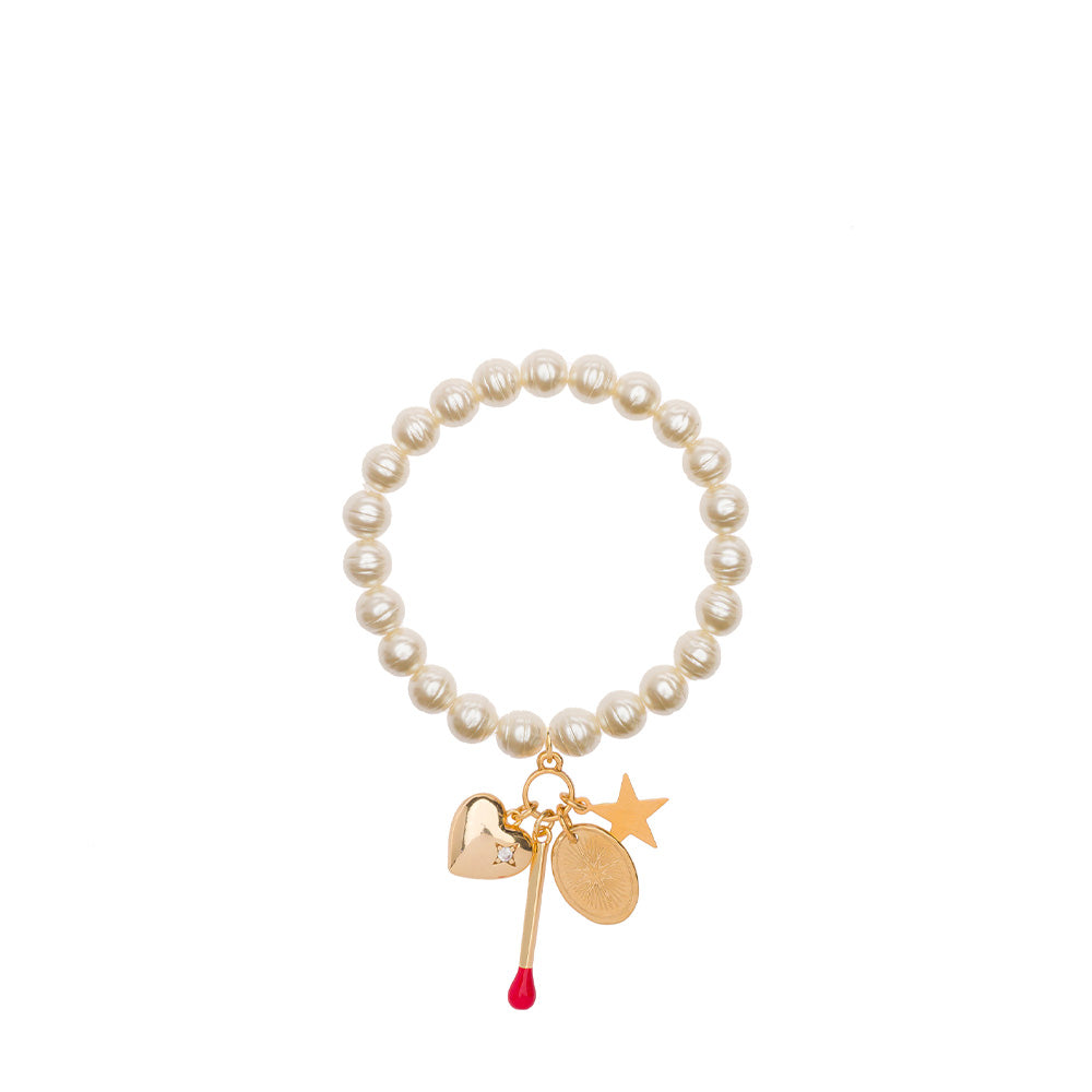 BRACCIALE ELASTICO CON PERLE E VARI CIONDOLI MAGIC