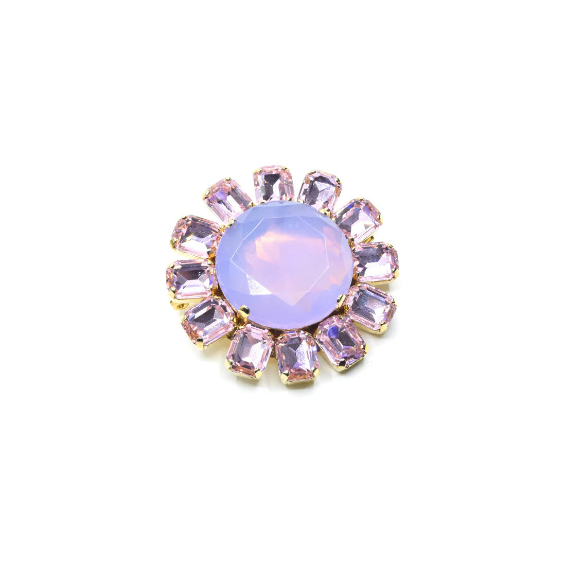FLOWER BROOCH WITH COLORFUL CRYSTALS