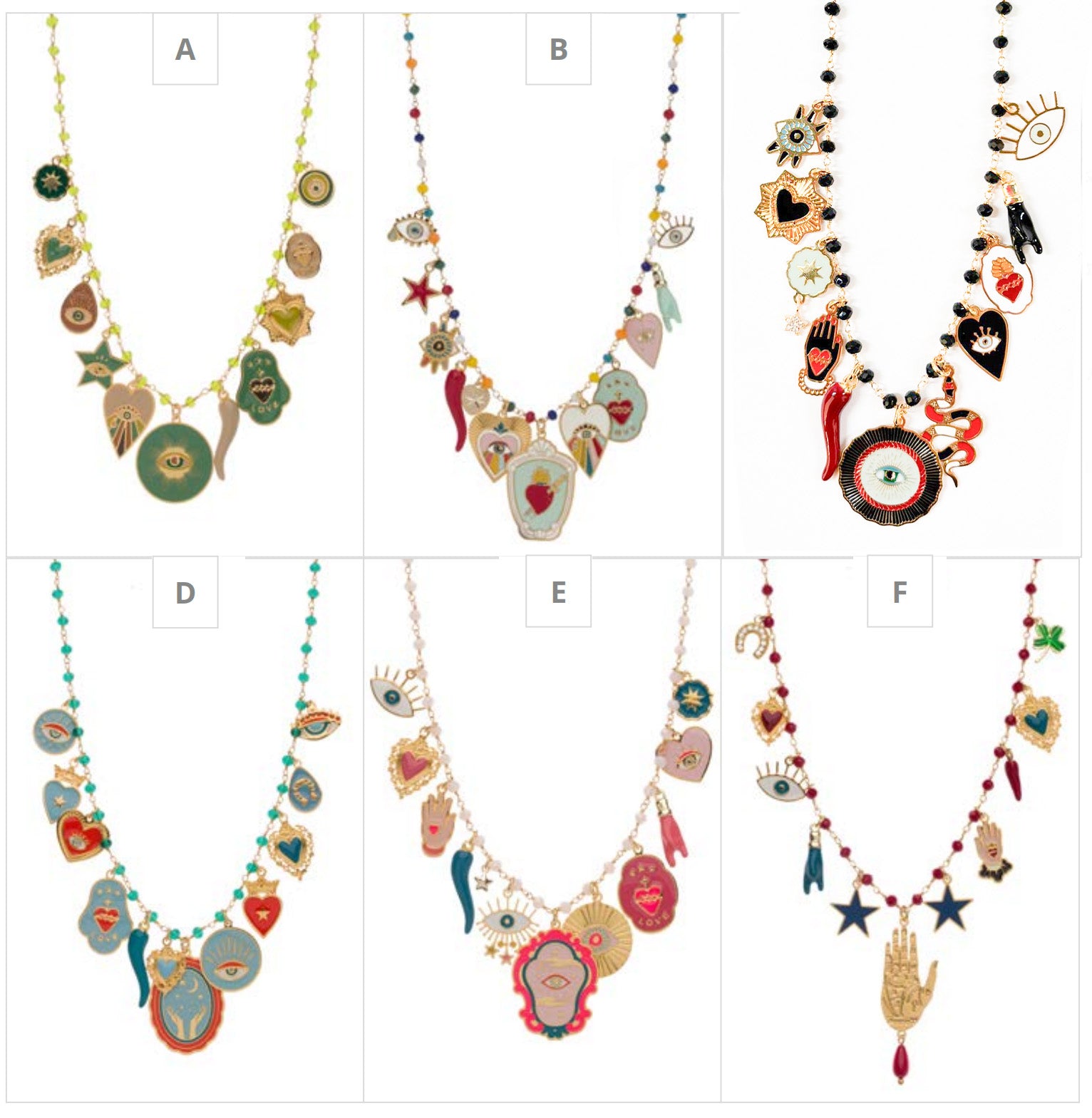 COLLANA GIROCOLLO CON CIONDOLI MAGIC GRANDI
