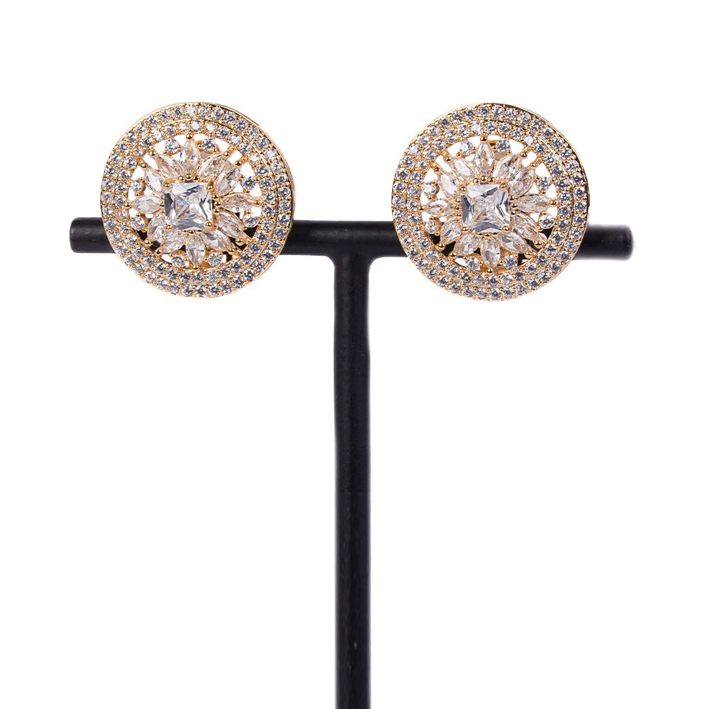 ORECCHINI A LOBO A CLIP DALLA FORMA ROTONDA CON STRASS