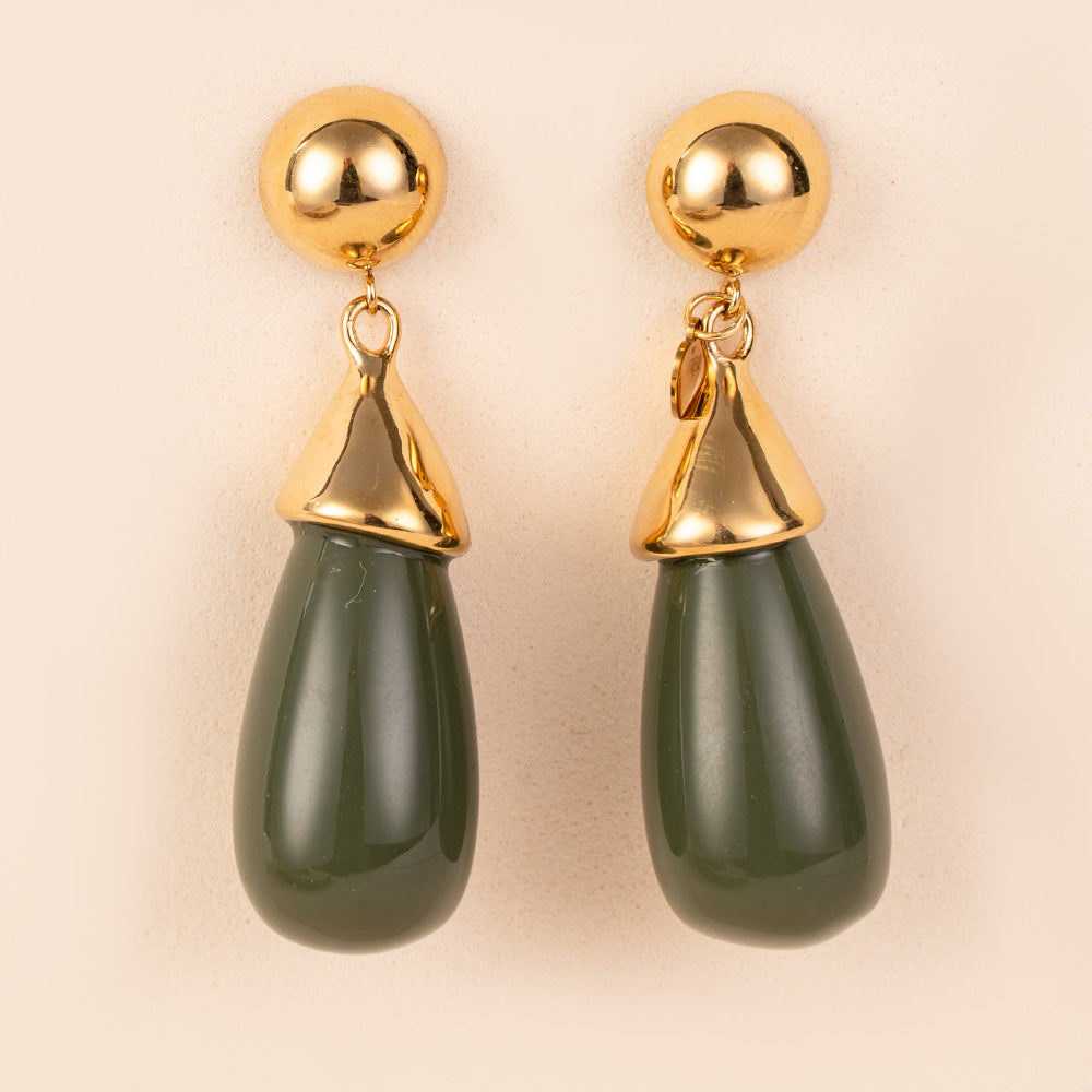 ORECCHINI PENDENTI CON PIETRA A GOCCIA