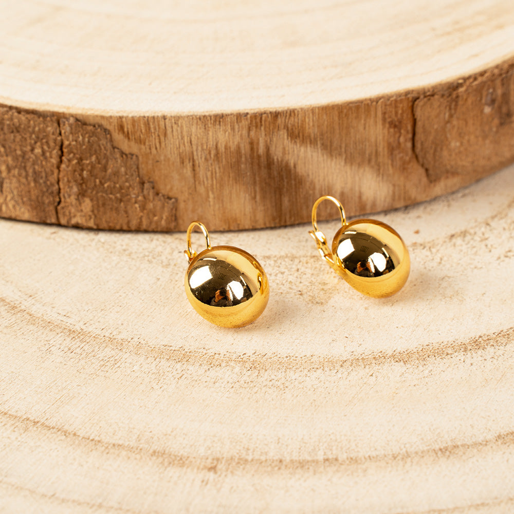 ORECCHINI PENDENTI A SFERA CON CHIUSURA A MONACHELLA