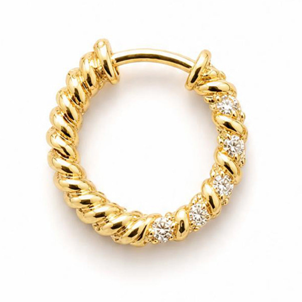 ORECCHINI A CERCHIETTO ARROTOLATO CON STRASS