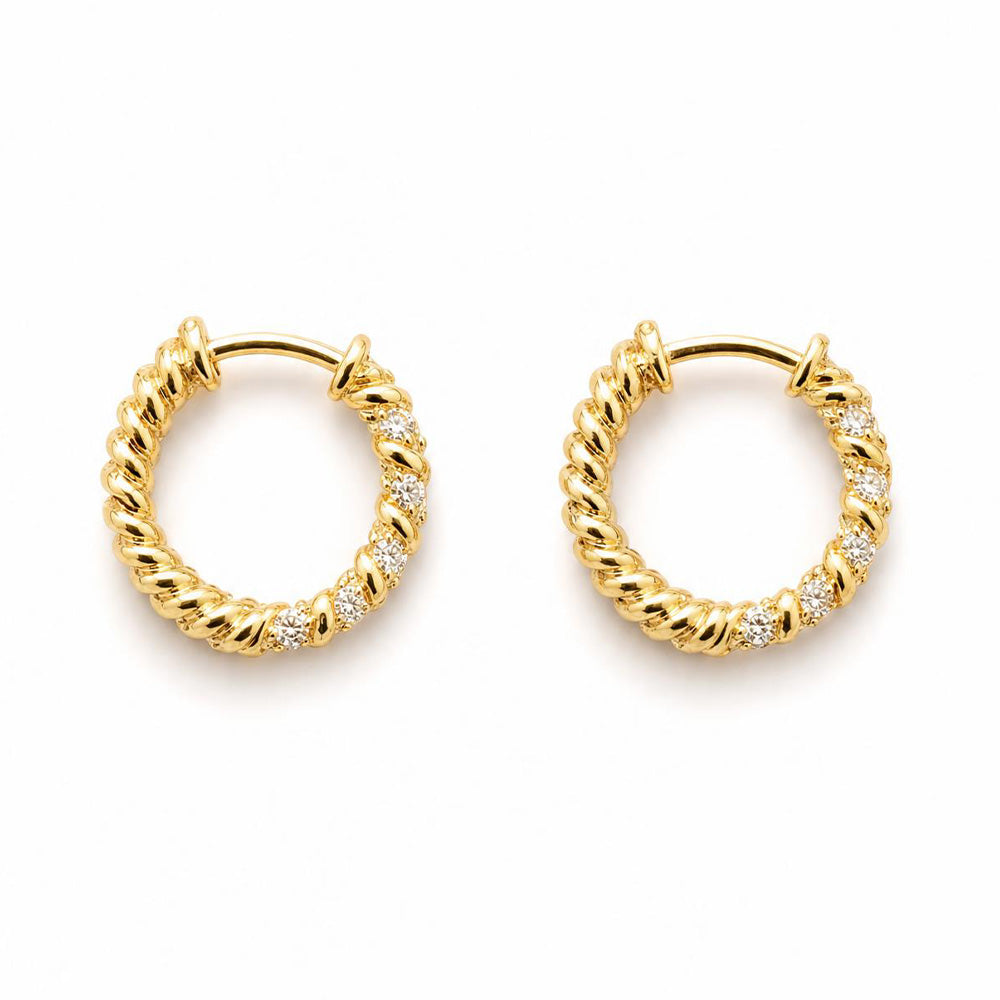 ORECCHINI A CERCHIETTO ARROTOLATO CON STRASS