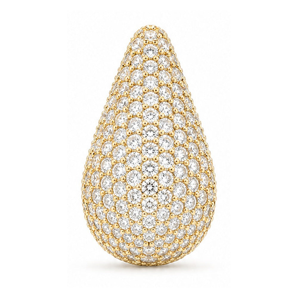 ORECCHINI PENDENTI A GOCCIA RICOPERTI DI STRASS IN OTTONE