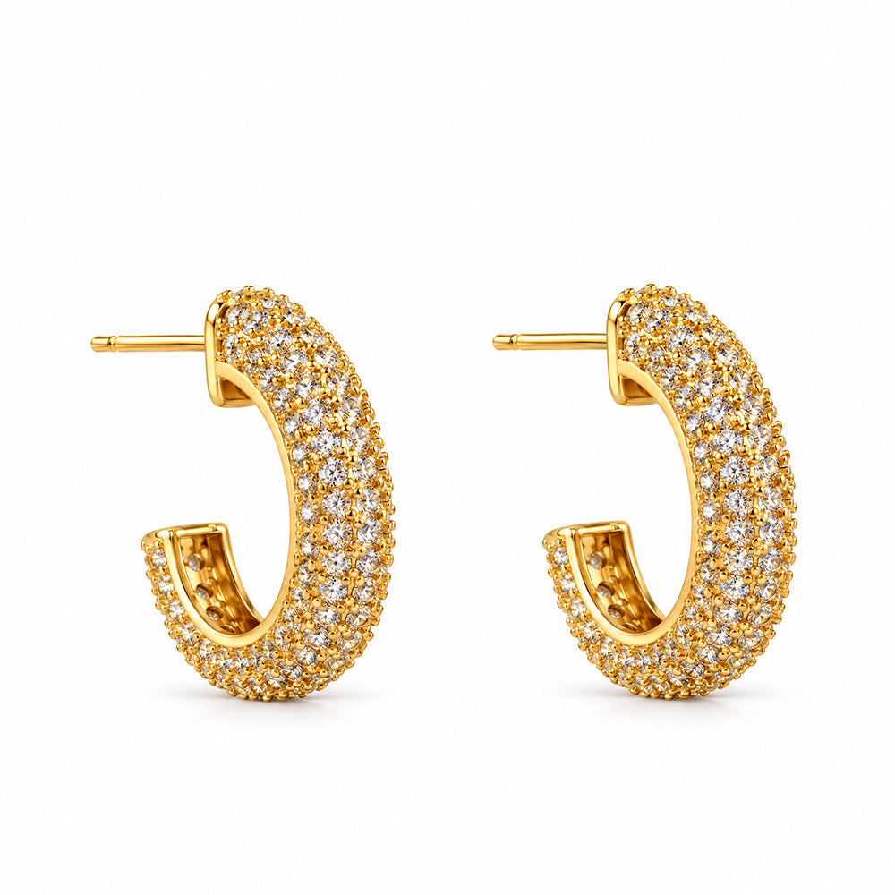 ORECCHINI A SEMICERCHIO CON STRASS