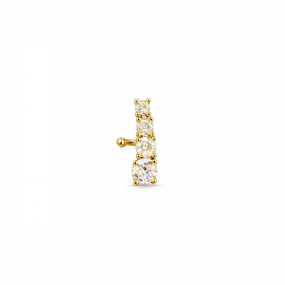 ORECCHINO EARCUFF CON STASS DI DIMENSIONE CRESCENTE