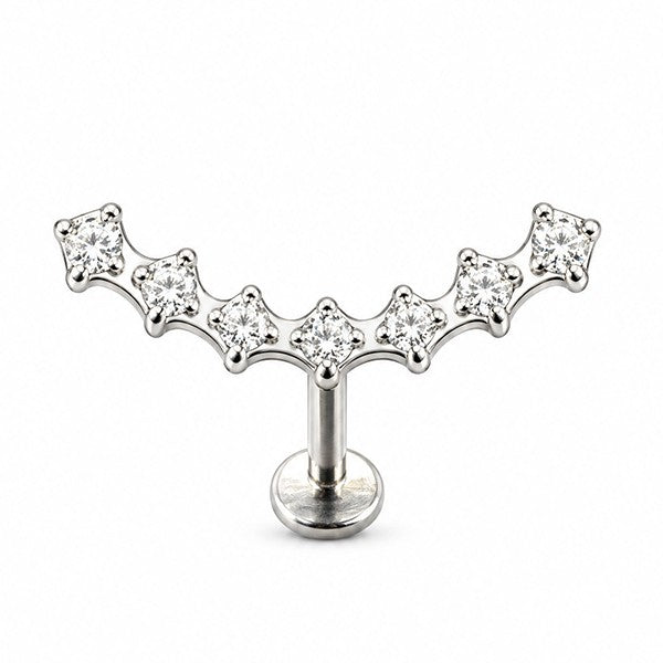 ORECCHINO PIERCING CON STRASS FORMA CURVA