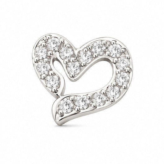 ORECCHINO PIERCING CON STRASS FORMA CUORE