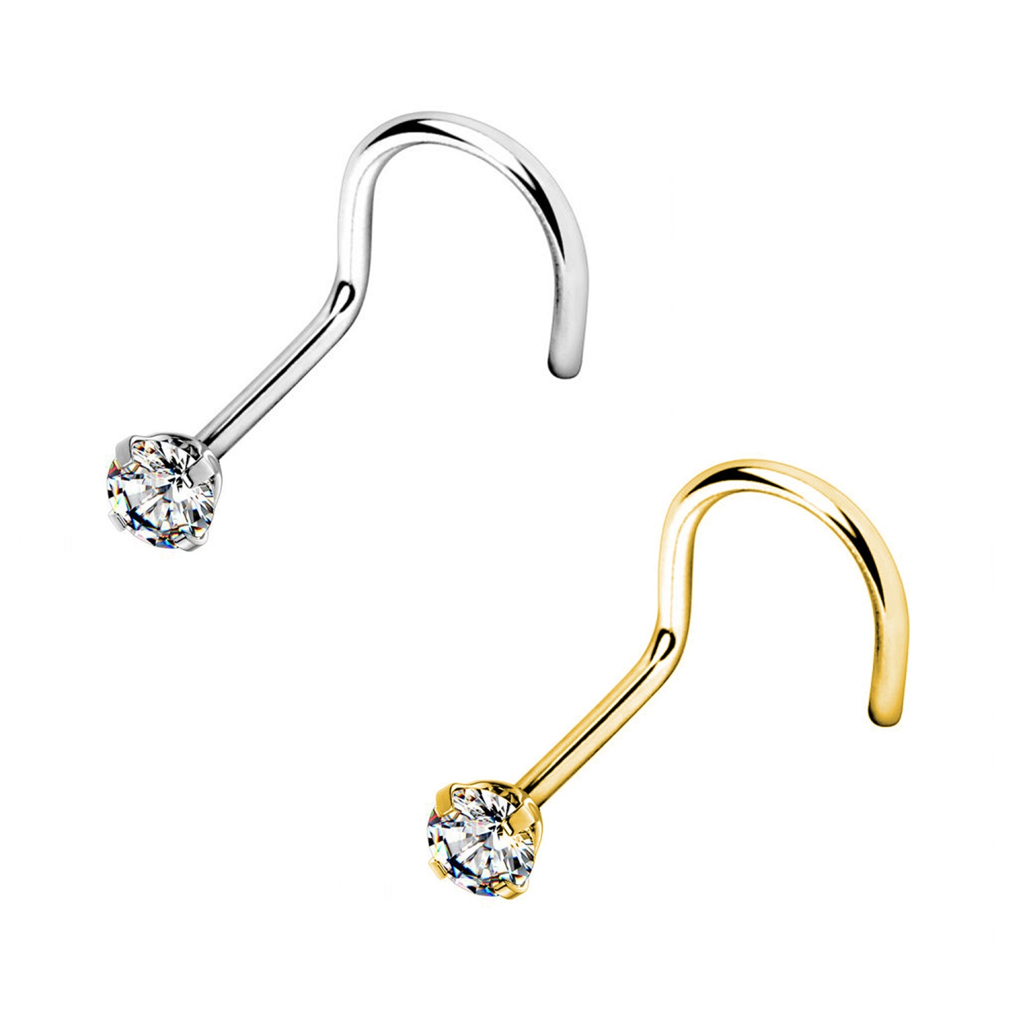 PIERCING DA NASO PIEGATI CON STRASS