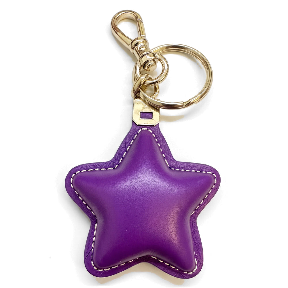 PORTACHIAVI  IN PELLE A FORMA DI STELLA