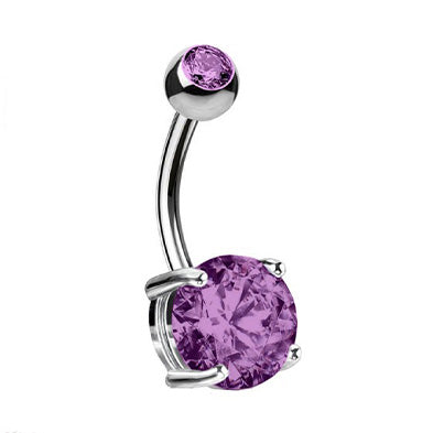 PIERCING BANANA NAVEL OMBELICO CON DOPPIO CRISTALLO