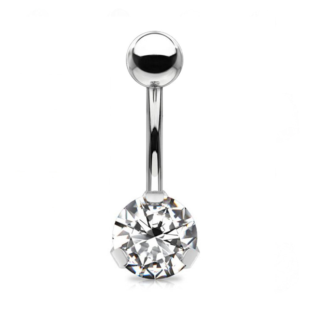 PIERCING BANANA NAVEL OMBELICO CON CRISTALLO