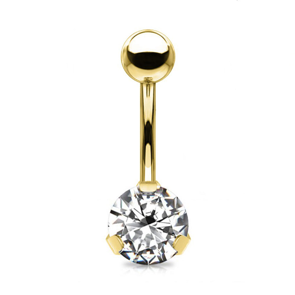 PIERCING BANANA NAVEL OMBELICO CON CRISTALLO