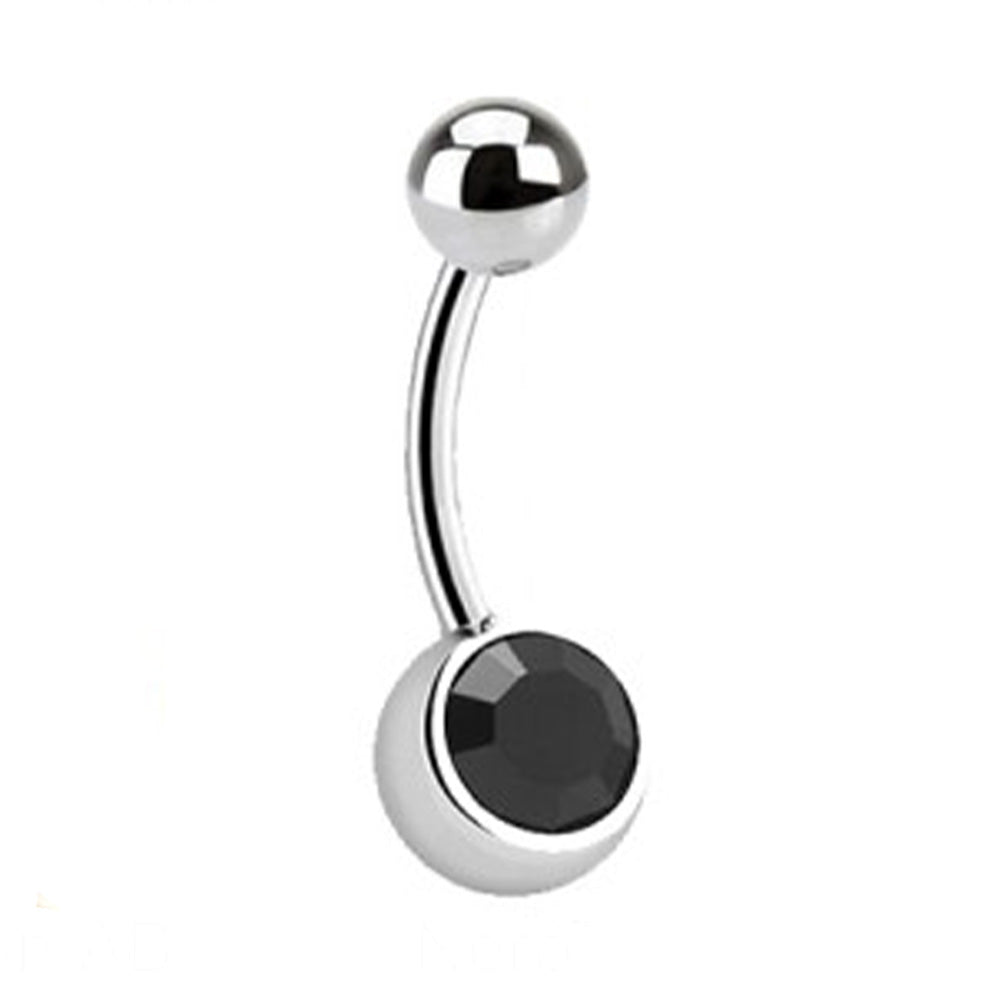 PIERCING BANANA NAVEL OMBELICO CON CRISTALLO