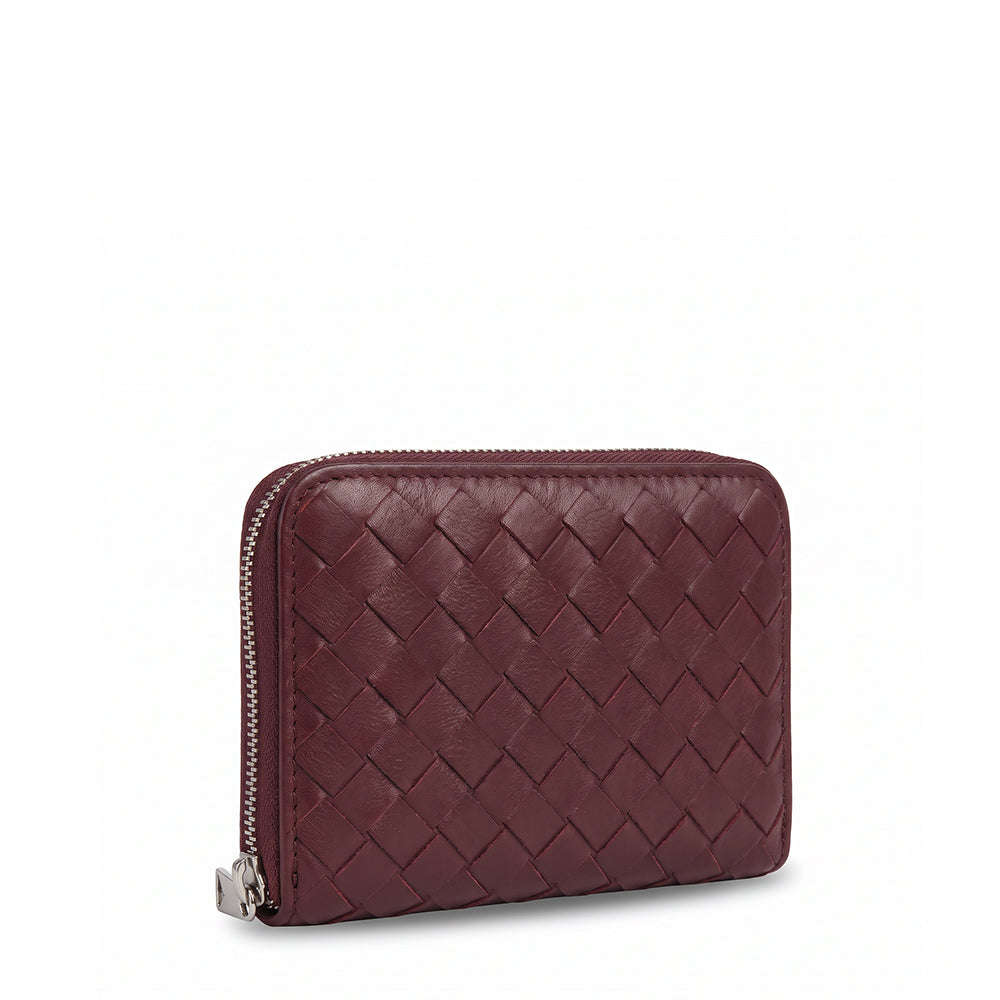PORTAFOGLIO RETTANGOLARE CON TEXTURE TRECCIATA CON ZIP