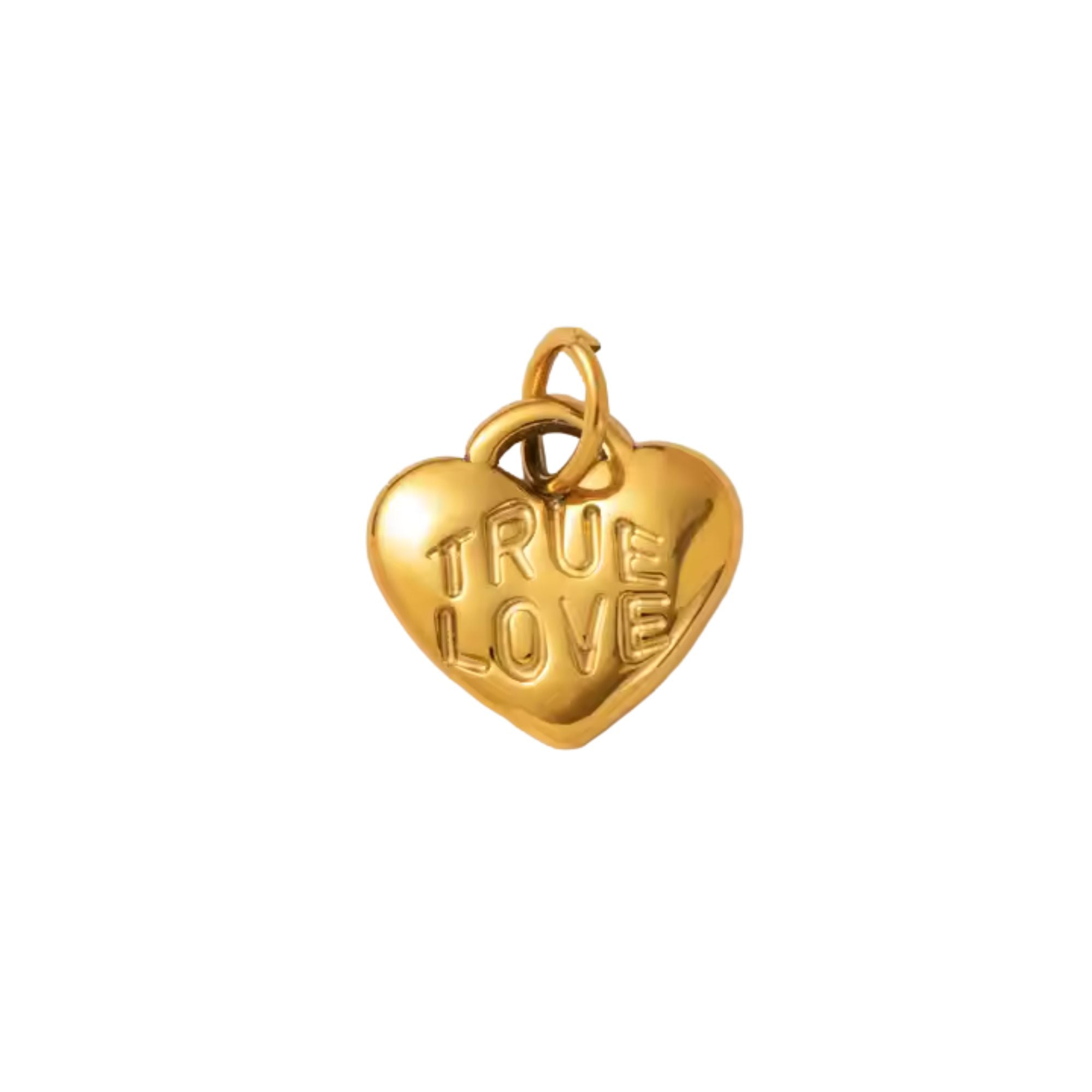 CHARM CUORE TRUE LOVE IN ACCIAIO PLACCATO ORO