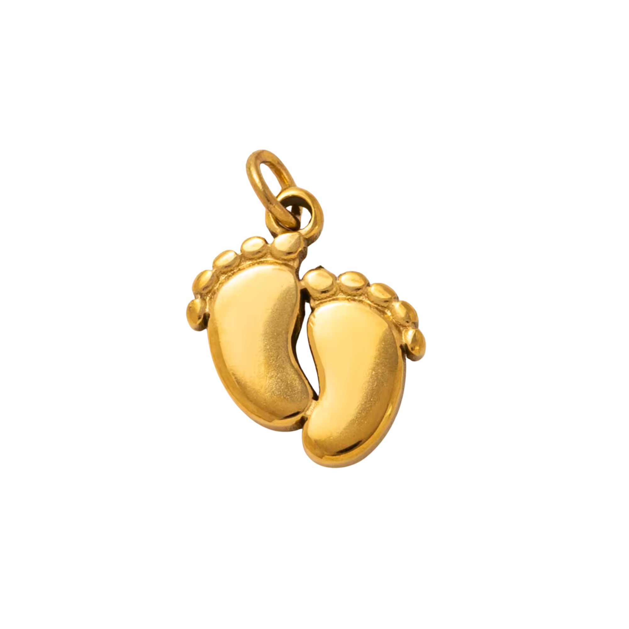 CHARM DOPPIO PIEDINO IN ACCIAIO PLACCATO ORO