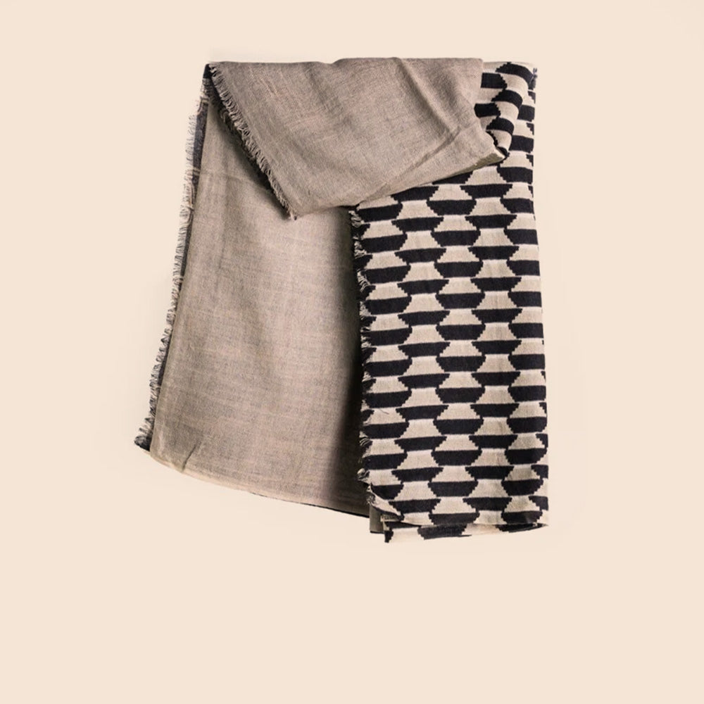 SCIARPA IN LANA TRAMA ASTRATTA