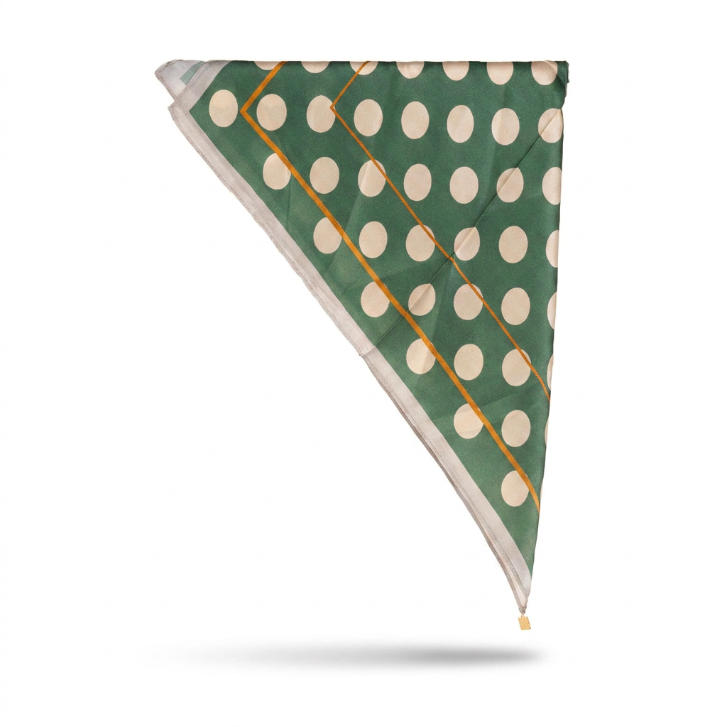 SCIARPA FOULARD DA COLLO IN SETA CON MOTIVO A POIS GRANDI