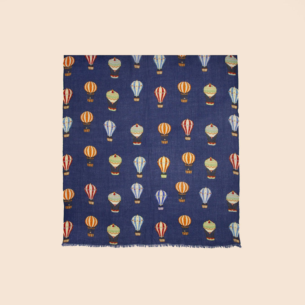 SCIARPA PESANTE IN LANA CON MONGOLFIERE