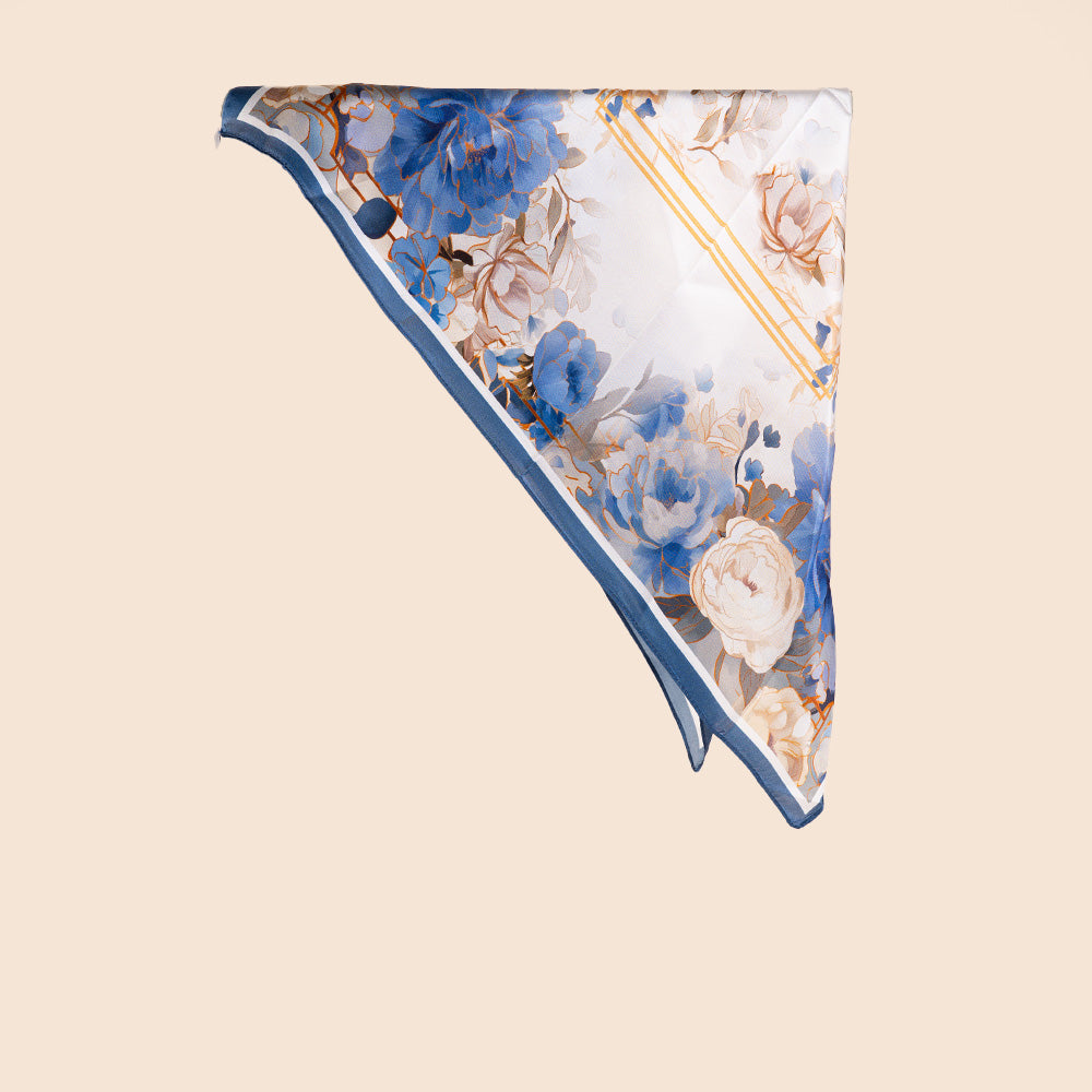 SCIARPA FOULARD DA COLLO IN SETA CON FIORI