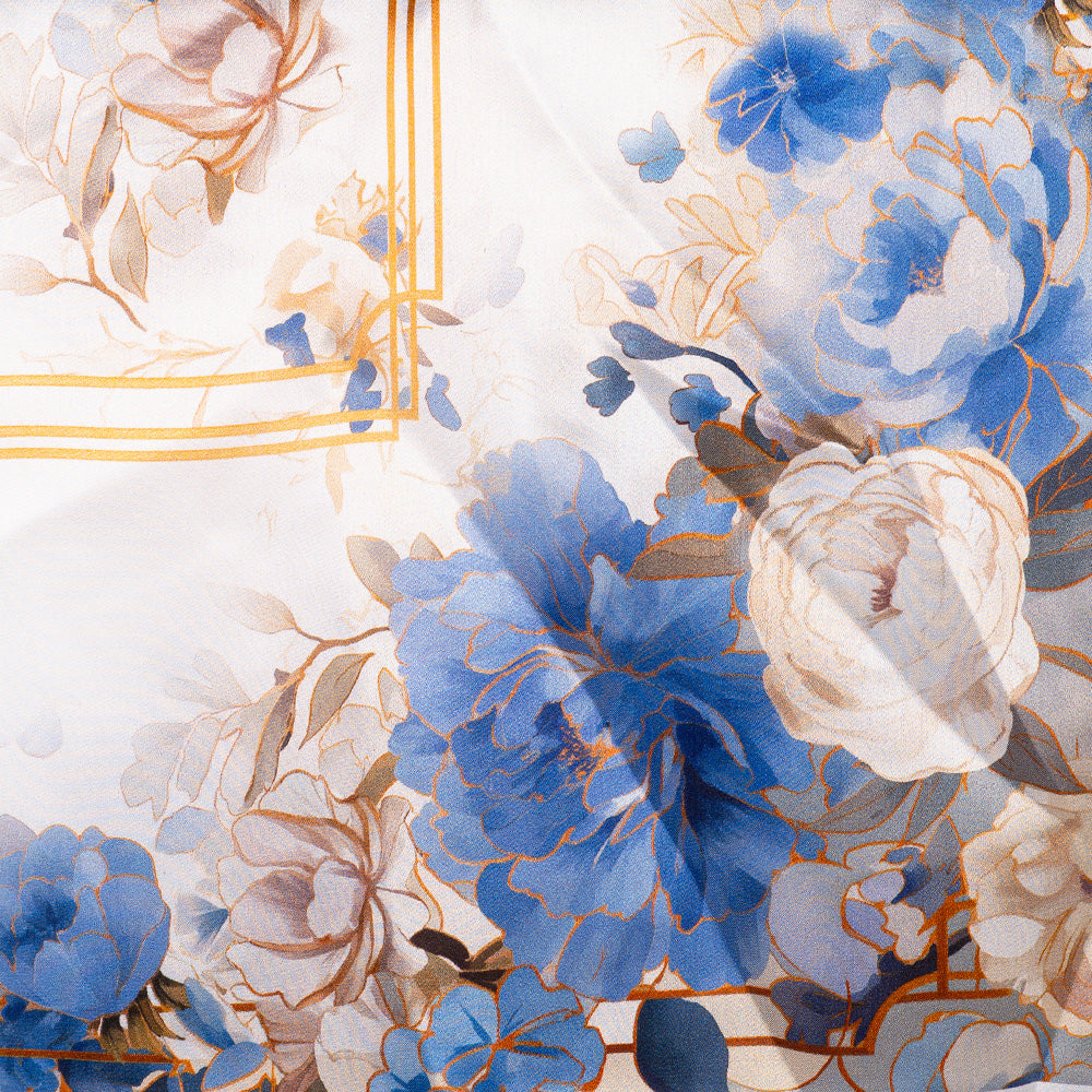 SCIARPA FOULARD DA COLLO IN SETA CON FIORI