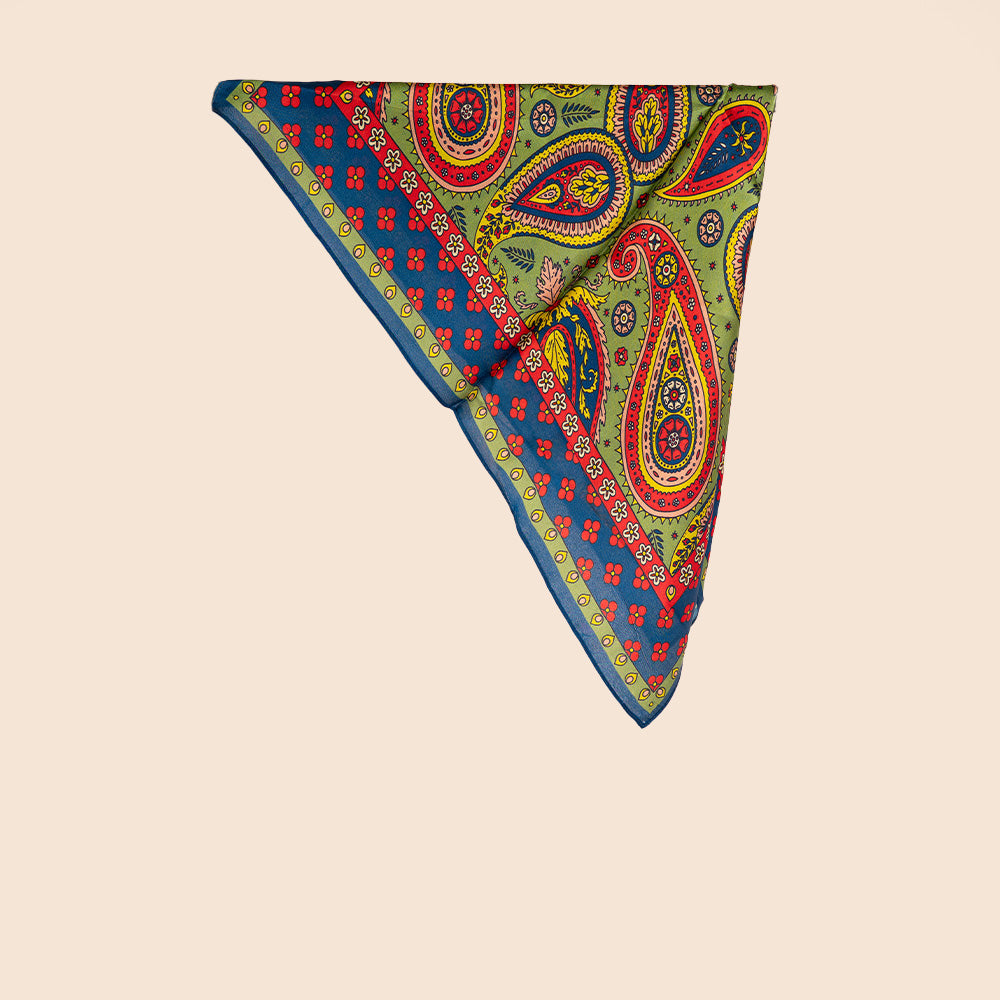 SCIARPA FOULARD DA COLLO CON FANTASIA CASHMIRE