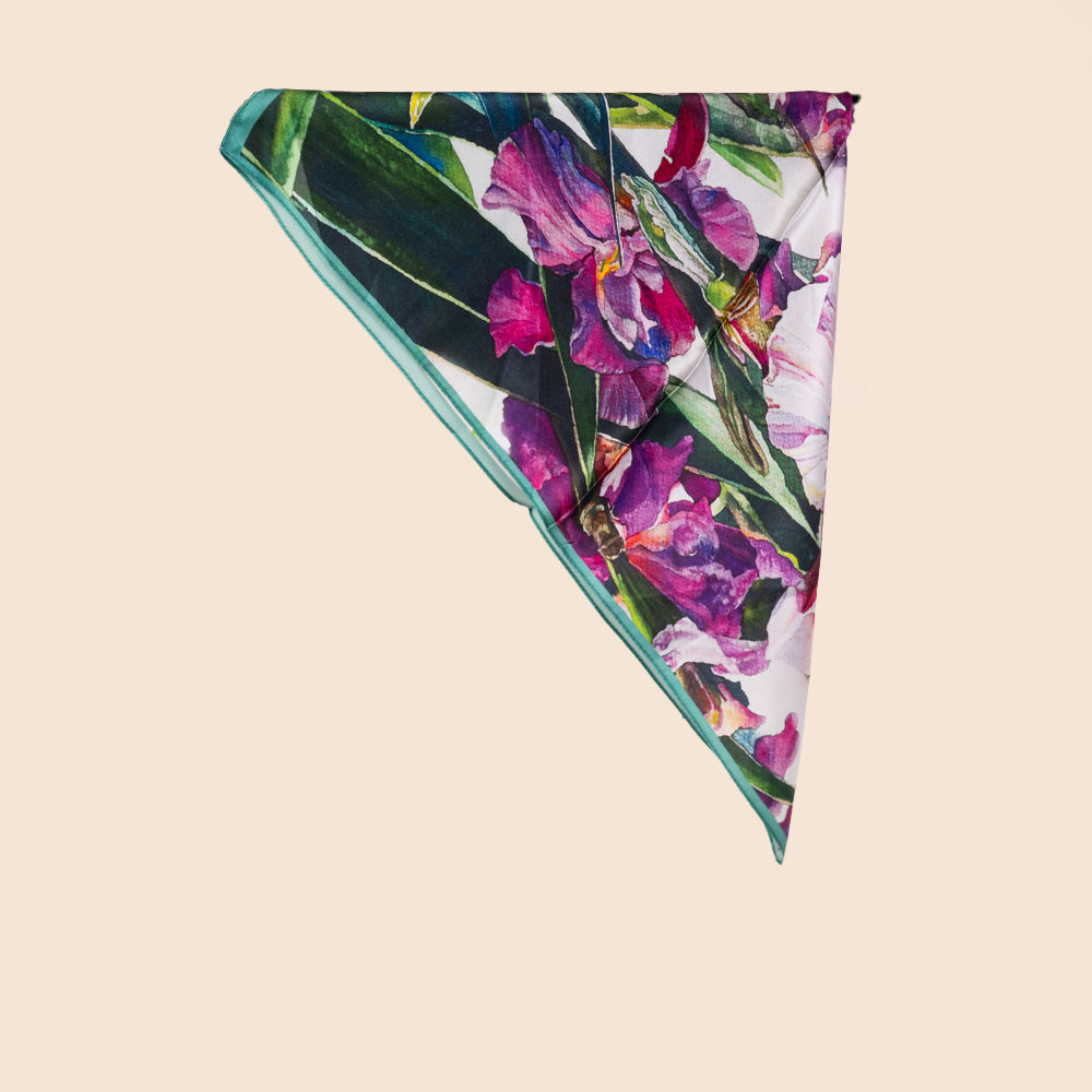 SCIARPA FOULARD DA COLLOCON FIORI VIOLA