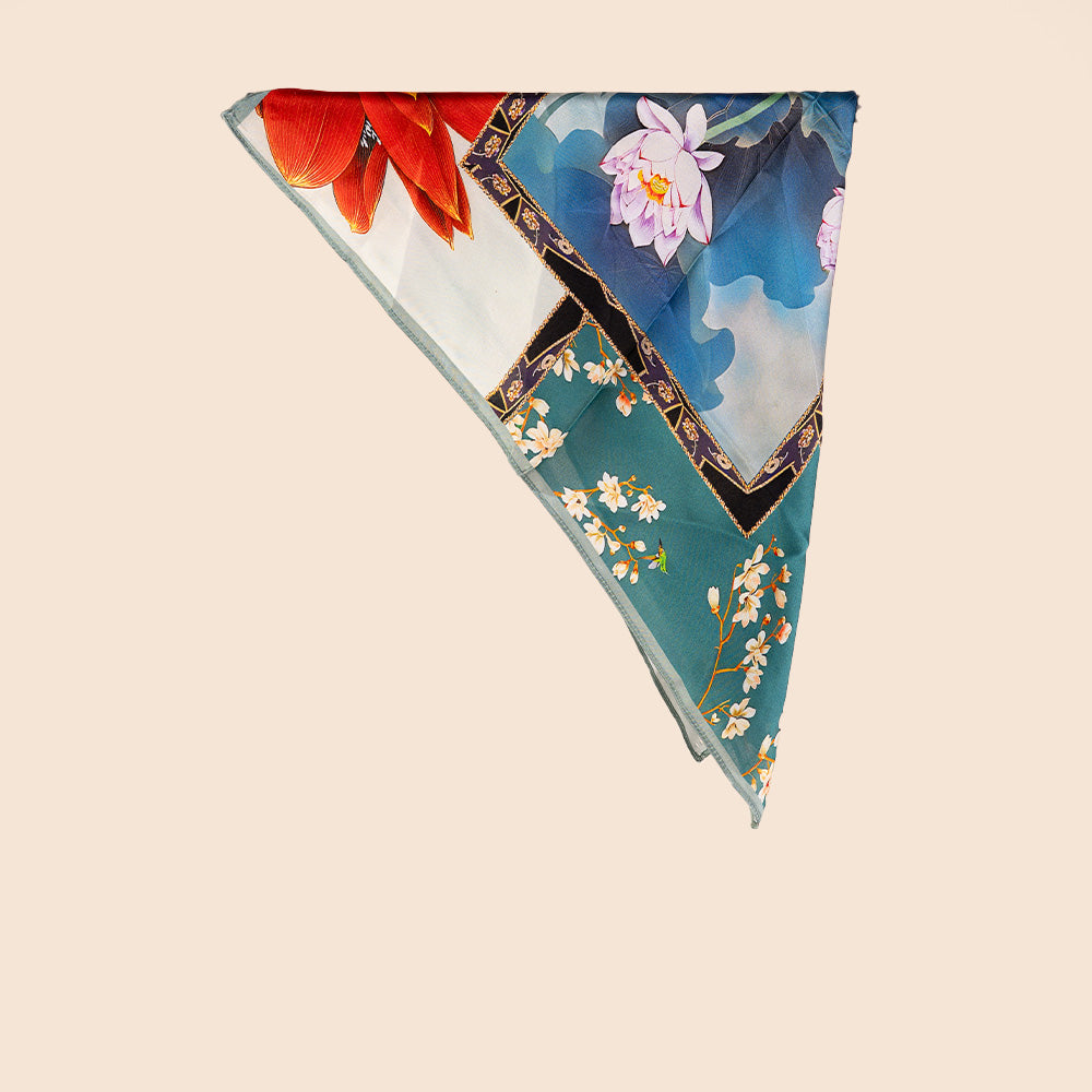 SCIARPA FOULARD DA COLLO CON PAPAVERI