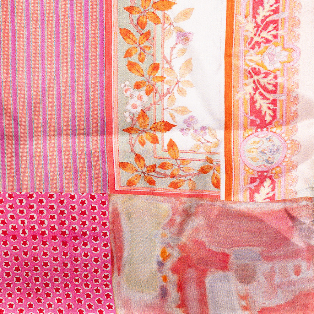 SCIARPA FOULARD DA COLLO DIVERSE FANTASIE A BASE FUCSIA