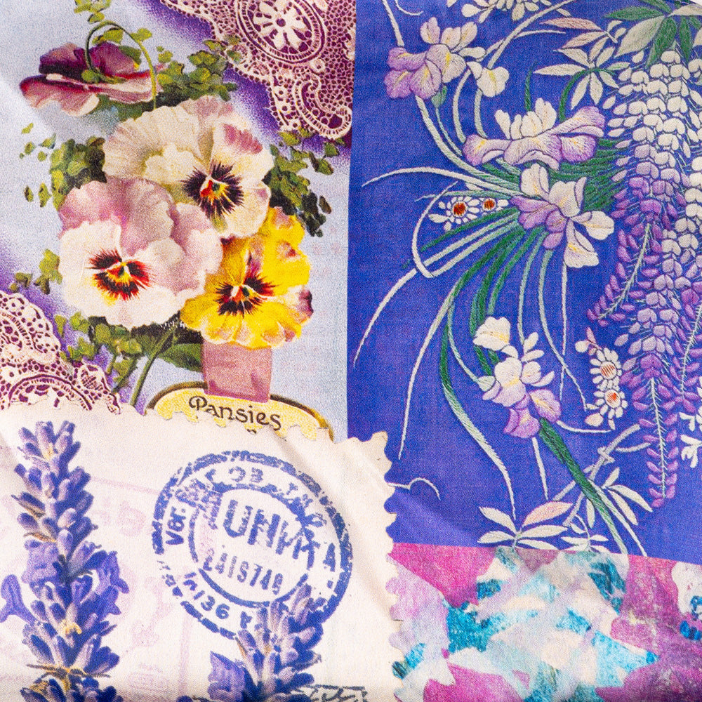 SCIARPA FOULARD DA COLLO DIVERSE FANTASIE A BASE LAVANDA