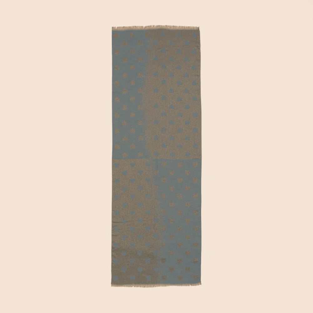 SCIARPA CON CUORI A COLORI INVERTITI CON FILO LAMINATO