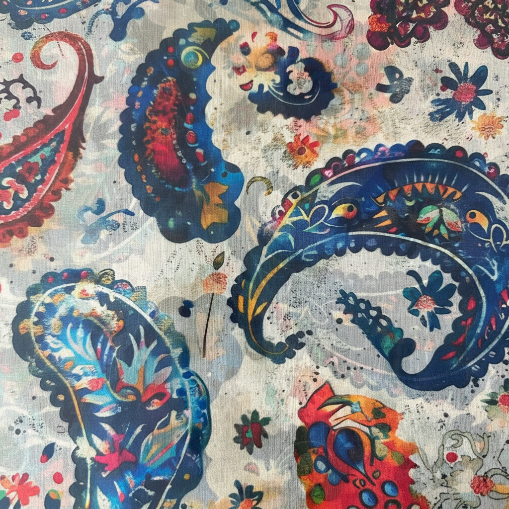 SCIARPA FOULARD IN SETA GRANDE CON FANTASIA ORNAMENTALE