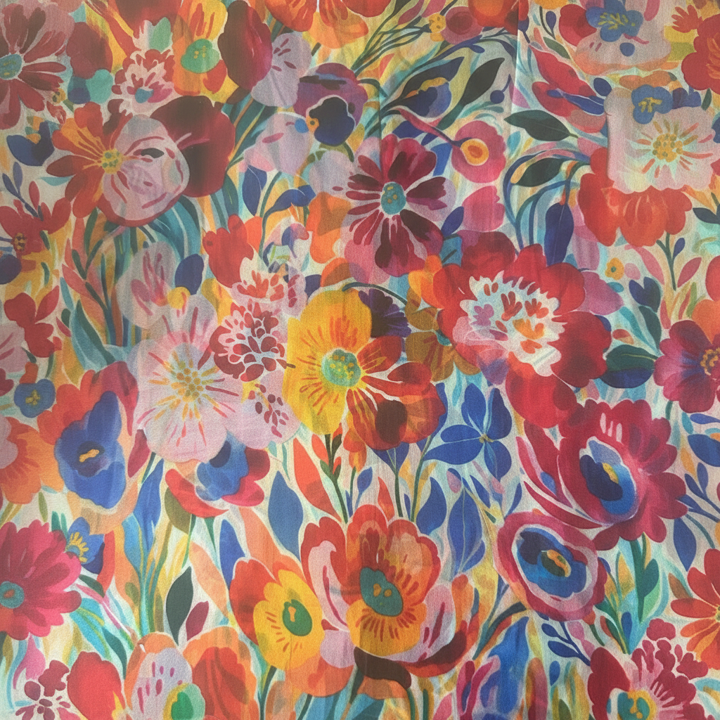 SCIARPA FOULARD IN SETA GRANDE CON FIORI