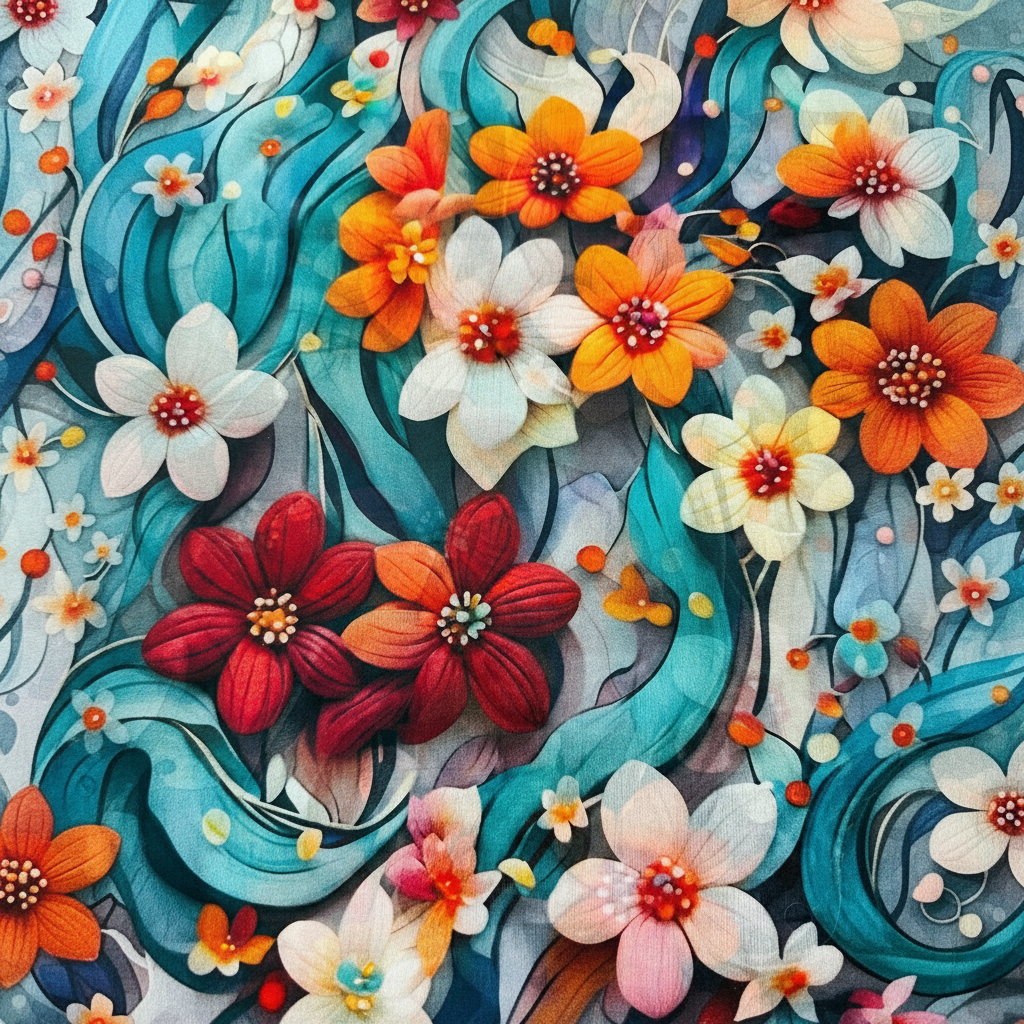 SCIARPA FOULARD IN SETA GRANDE CON MARGHERITE COLORATE