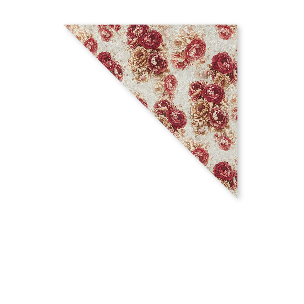 SCIARPA LEGGERA QUADRATA CON PEONIE E FIORI GIAPPONESI