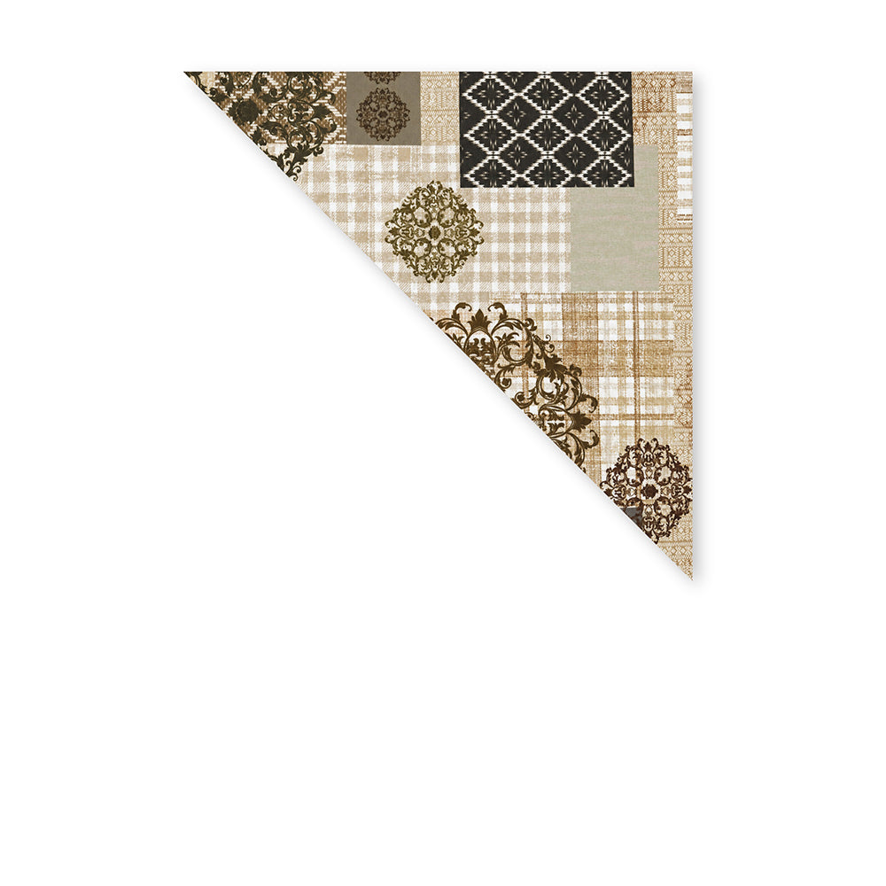 SCIARPA FOULARD DA COLLO CON FANTASIA ROMBI E DECORAZIONI