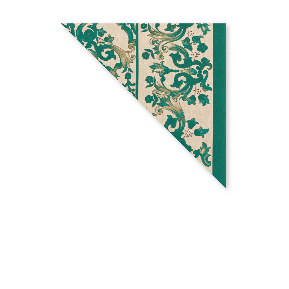 SCIARPA FOULARD DA COLLO CON GRECHE ORNAMENTALI SUI TONI DEL VERDE