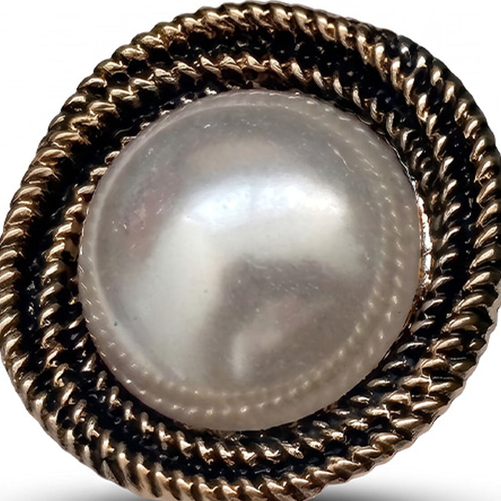 SPILLA CON PERLA CENTRALE E SPIRALE LAVORATA