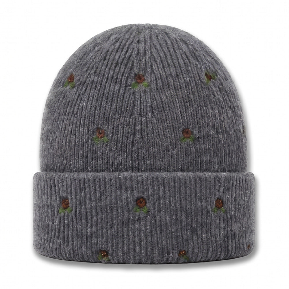 CAPPELLO A CUFFIA CON DECORIAZIONI A FIORI