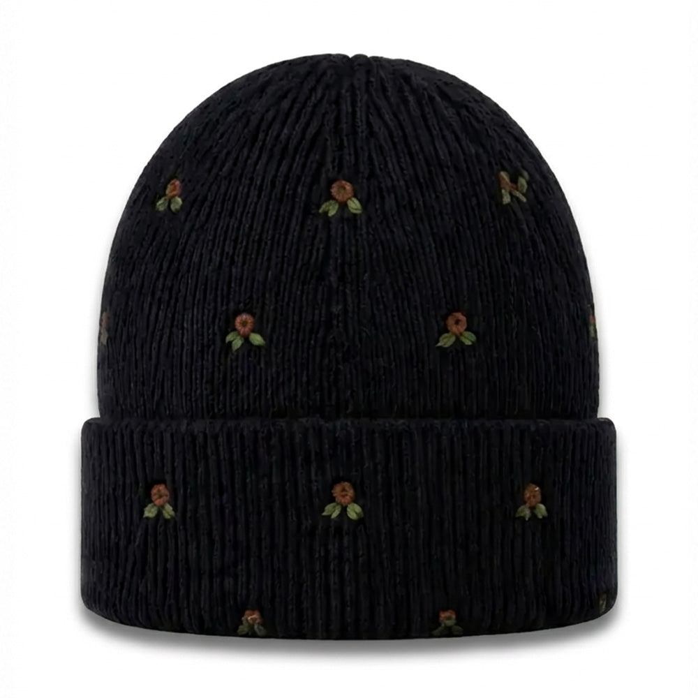 CAPPELLO A CUFFIA CON DECORIAZIONI A FIORI