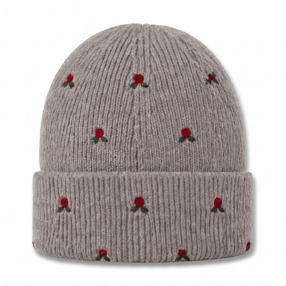 CAPPELLO A CUFFIA CON DECORIAZIONI A FIORI