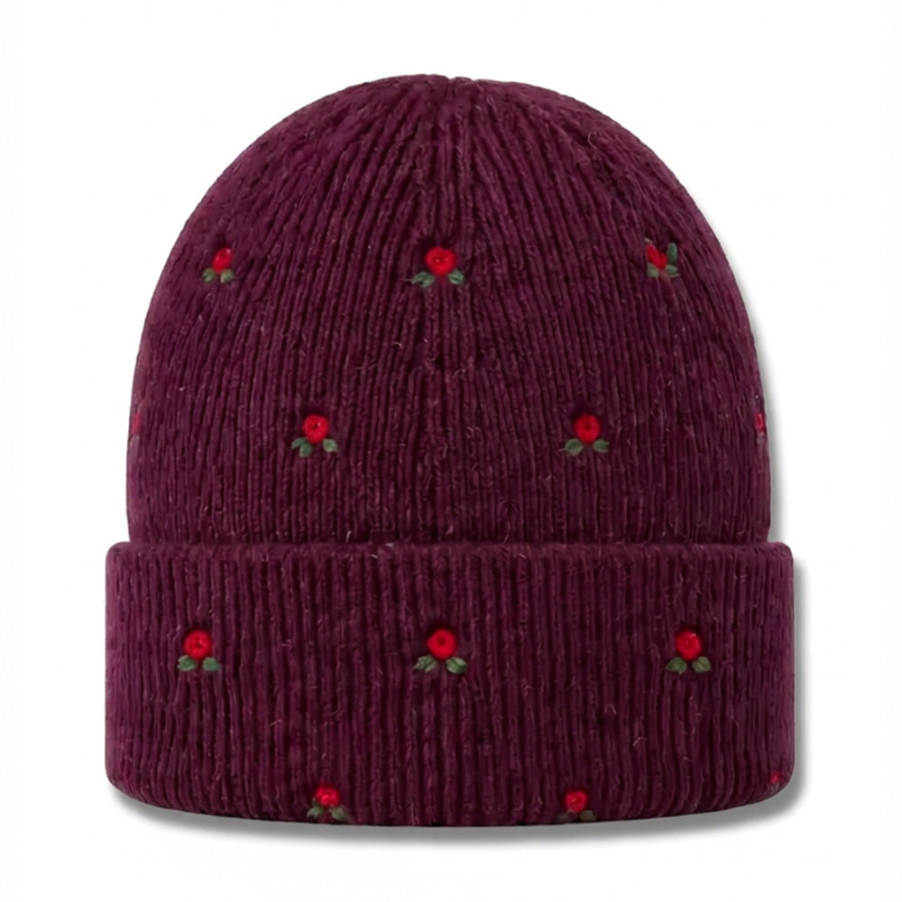 CAPPELLO A CUFFIA CON DECORIAZIONI A FIORI